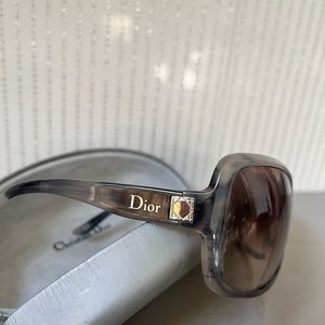 Dior Tortoise Shell Grey Oversized Sunglasses